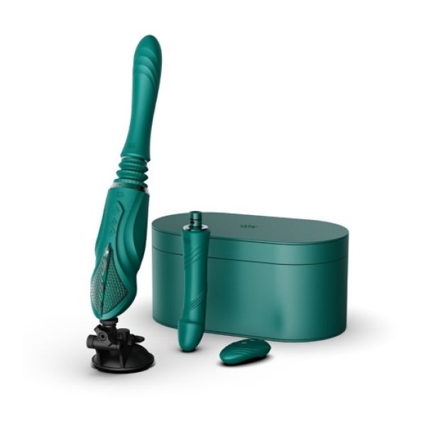 "7 Mind-Blowing Features of the Sesh APP Thrusting Sex Machine in Turquoise Green"