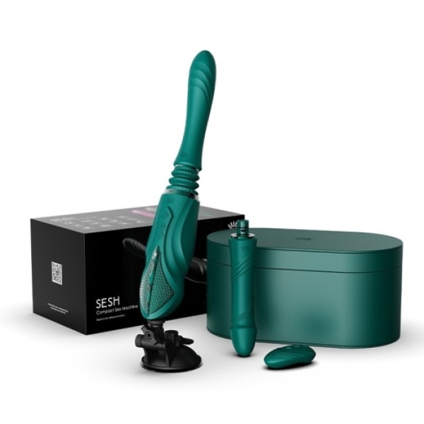 "7 Mind-Blowing Features of the Sesh APP Thrusting Sex Machine in Turquoise Green"