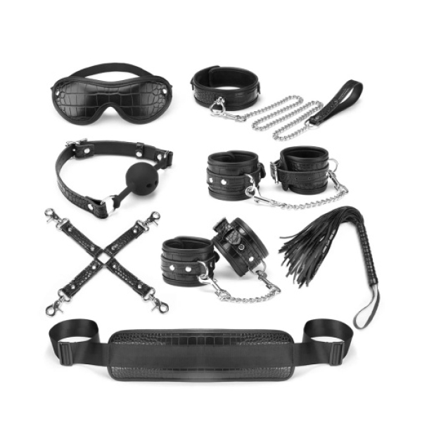 8 sensual restraints to ignite passion with this sleek black bondage kit