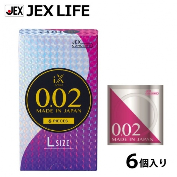 6 Ultra-Thin iX 0.02 PU Condoms for Intense Pleasure – L-Size 6-Pack